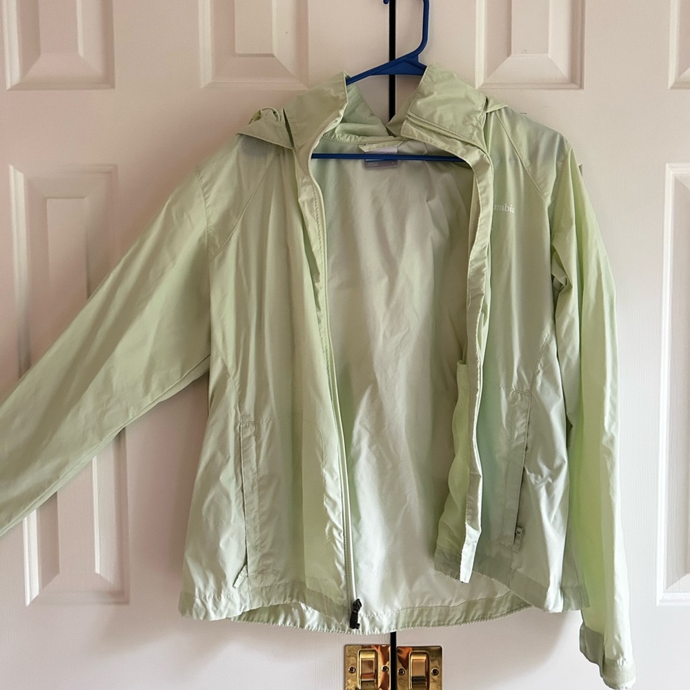 Columbia green rain jacket